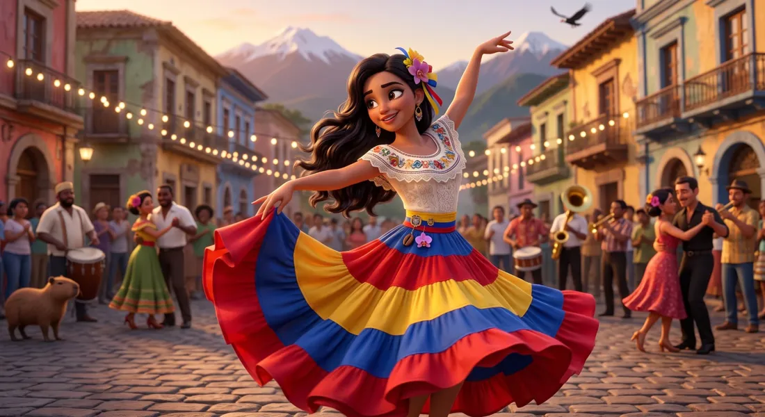 A child exploring a Spanish-speaking place