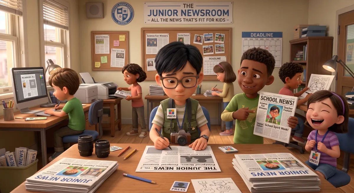 Kids running their own junior newsroom